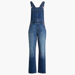 J.Crew Denim Overalls XXS Blue Stretch 90s Vintage-Inspired Straight Leg